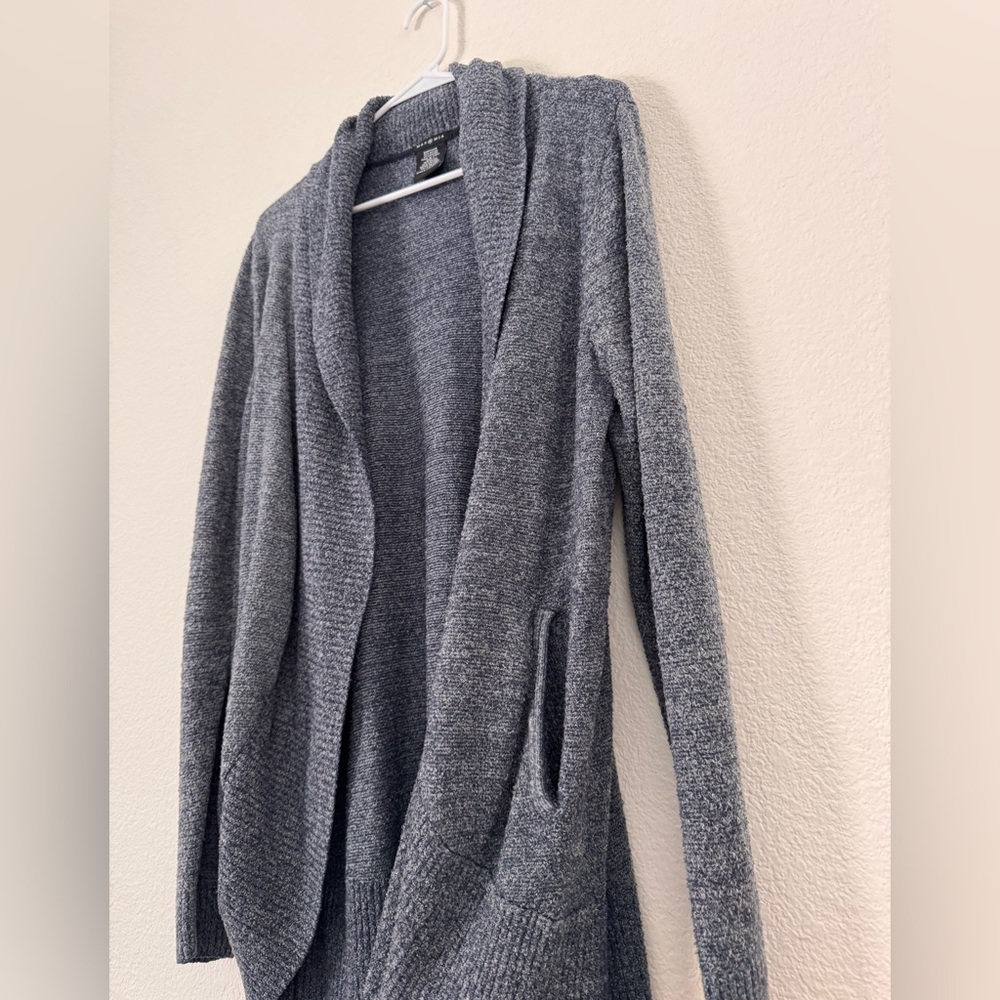 Max & Mia Gray/Blue Open Front Cozy Knit Cardigan Sweater Size Large - Picture 4 of 6